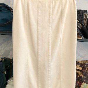 NARCISO RODRIGUEZ Beige Zipper Slit Stretch Skirt